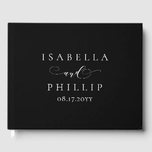 Libro De Visitas Boda blanco negro simple y elegante