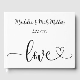Libro De Visitas Boda blanco y negro minimalista