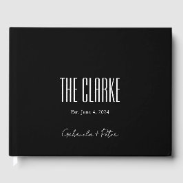 Libro De Visitas Boda blanco y negro Minimalista simple