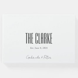Libro De Visitas Boda blanco y negro Minimalista simple