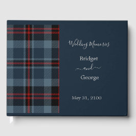 Libro De Visitas Boda Blue Rustic Scottish Tartan