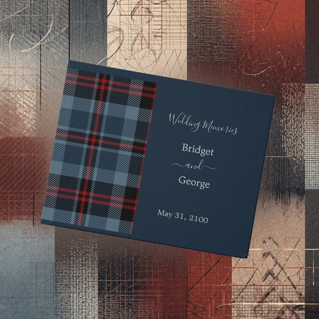 Libro De Visitas Boda Blue Rustic Scottish Tartan (Subido por el creador)
