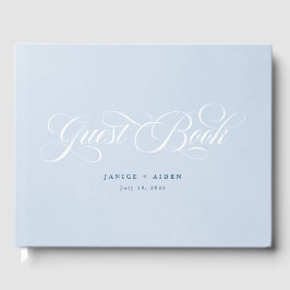 Libro De Visitas Boda Blue Watercolor Encantador Cloudscape