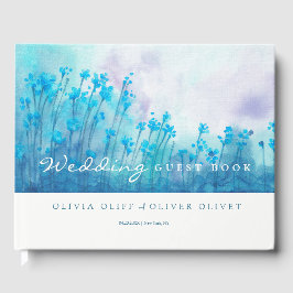 Libro De Visitas Boda Blue Wildflowers