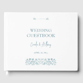 Libro De Visitas Boda Boho Blue Wildflower