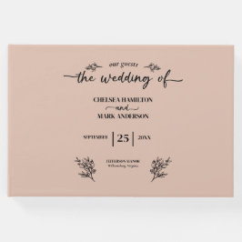 Libro De Visitas Boda Boho Trendy Script