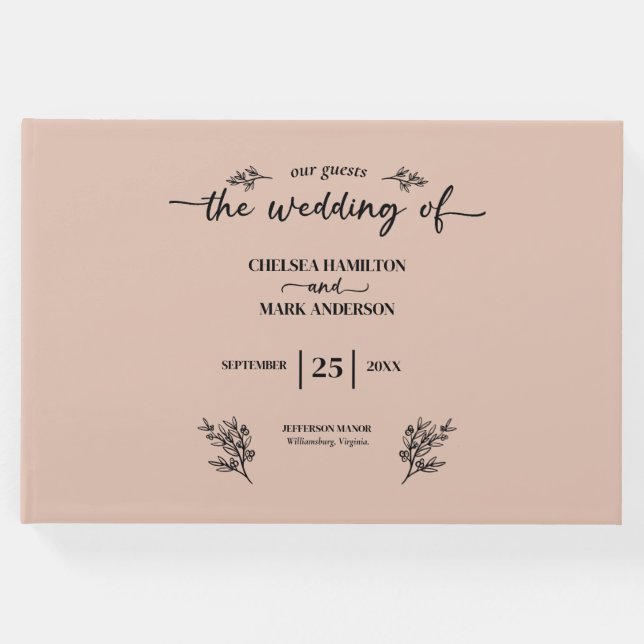 Libro De Visitas Boda Boho Trendy Script (Anverso)