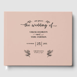 Libro De Visitas Boda Boho Trendy Script