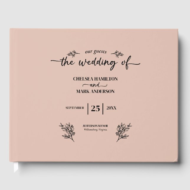 Libro De Visitas Boda Boho Trendy Script (Anverso)