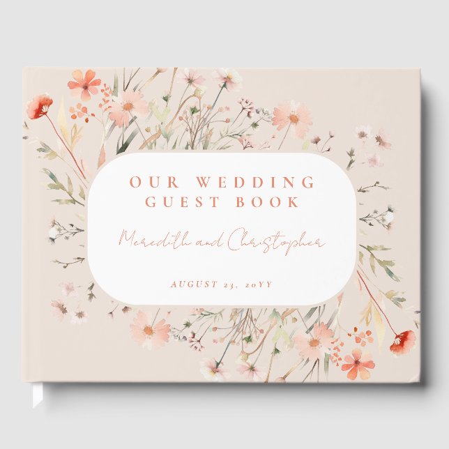 Libro De Visitas Boda Boho Wildflowers (Anverso)