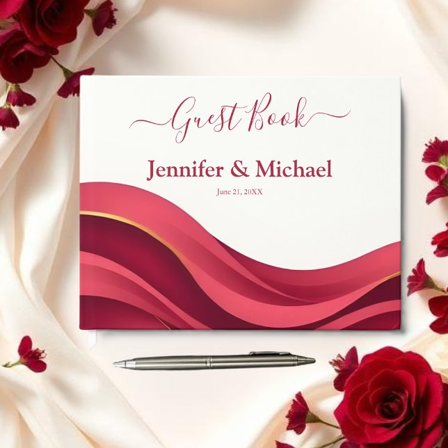 Libro De Visitas Boda Borgoña (Burgundy Wedding Guest Book)