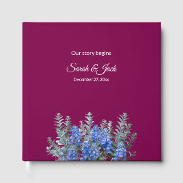 Libro De Visitas Boda Borgoña de Invierno con Bluebonnet