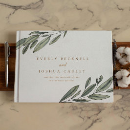 Libro De Visitas Boda botánica de hoja perenne romántica