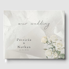 Libro De Visitas Boda Botánica de Rosa Rosada Editable