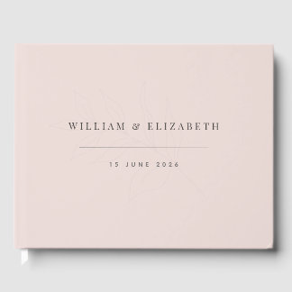 Libro De Visitas Boda Botánica Minimalista | Tono Rosa Cálido
