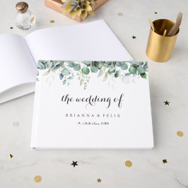 Libro De Visitas Boda Botánica Rústica Eucalipto Verde