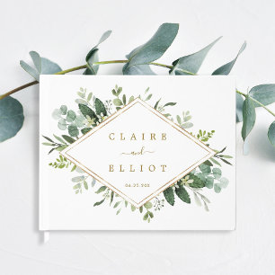 Libro De Visitas Boda Botánico de Oro Verde