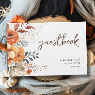 Libro De Visitas Boda botánico de tonos cálidos florales otoñales