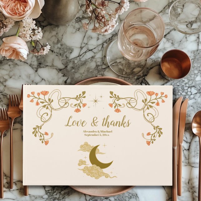 Libro De Visitas Boda botánico místico vintage Gold (Subido por el creador)