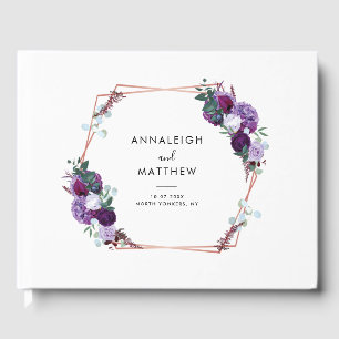 Libro De Visitas Boda Botánico Morado Floral