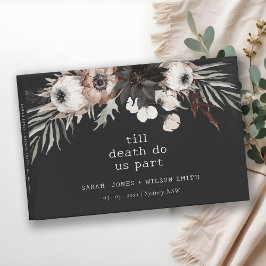 Libro De Visitas Boda botánico negro de roya gótica rústica boho