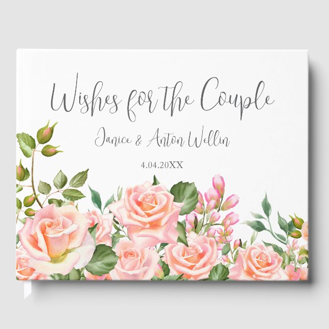 Libro De Visitas Boda Botánico Rosa Rubor (Anverso)