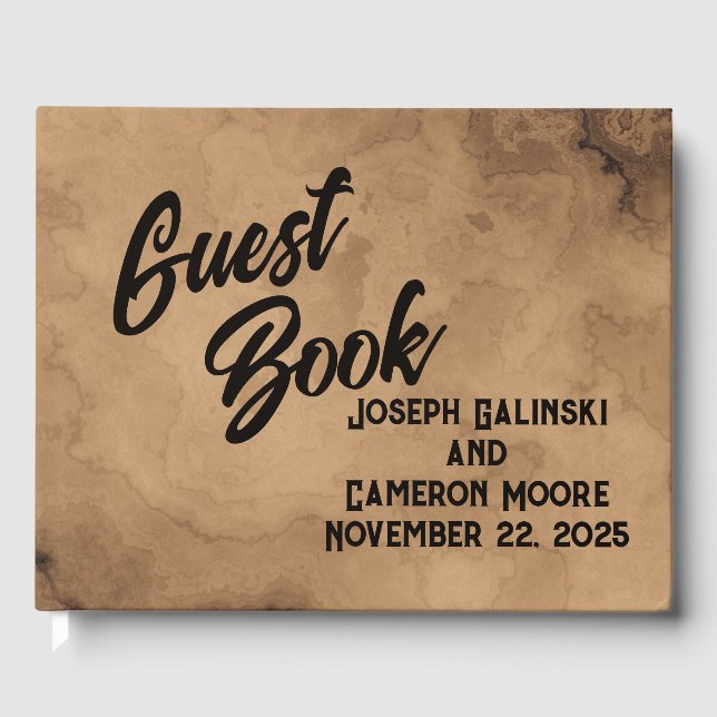 Libro De Visitas Boda Brown Walnut Burl (Anverso)