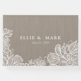 Libro De Visitas Boda Burlap y Lace