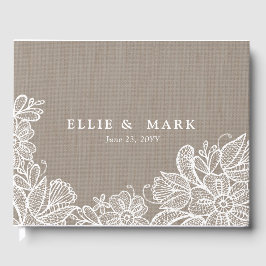 Libro De Visitas Boda Burlap y Lace