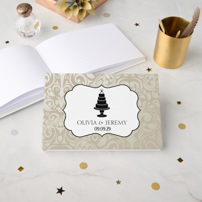 Libro De Visitas Boda Cake (Anverso Abierto)