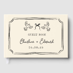 Libro De Visitas Boda caprichosa con garabatos a mano