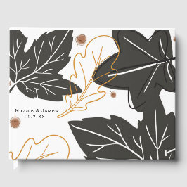 Libro De Visitas Boda Caprichosa de Otoño de Hojas Caídas y Bellota