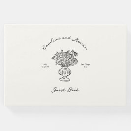 Libro De Visitas Boda caprichoso, dibujado a mano