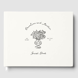 Libro De Visitas Boda caprichoso, dibujado a mano