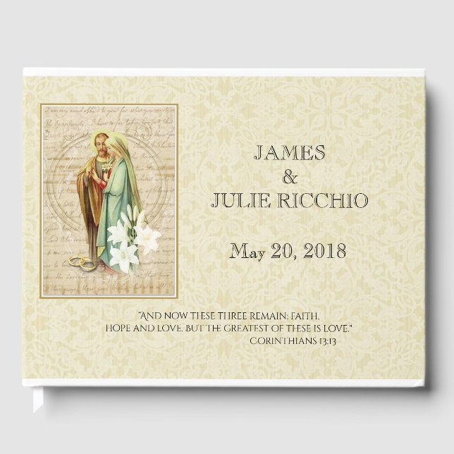 Libro De Visitas Boda católica tradicional bendecida Virgen María (Anverso)