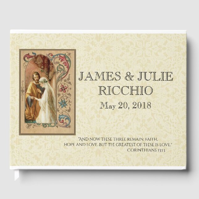 Libro De Visitas Boda católica tradicional bendecida Virgen María (Anverso)