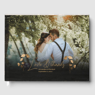 Libro De Visitas Boda Celestial de Oro Negro Místico