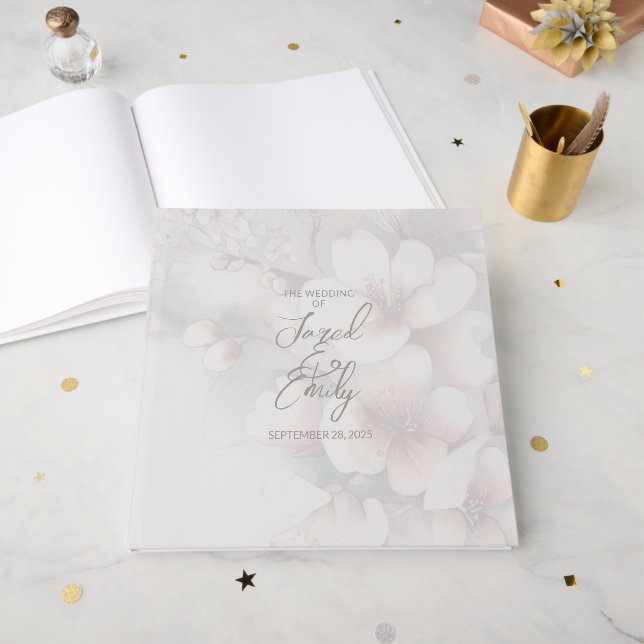 Libro De Visitas Boda Cherry Blossom Guest Book (Anverso Abierto)