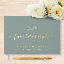 Boda Chic Script Foto Verde Sage