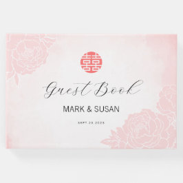 Libro De Visitas Boda chino de doble felicidad