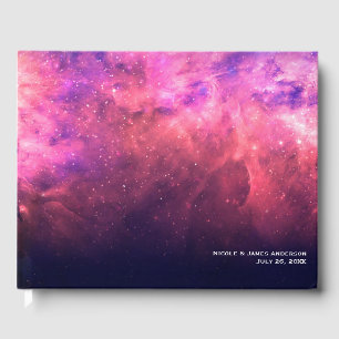Libro De Visitas Boda Cielo Galáctico Cósmico Estrellado Púrpura Ro