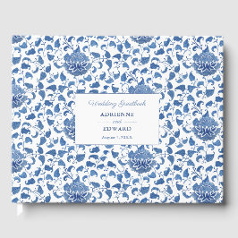 Libro De Visitas Boda clásica azul Chinoiserie Chic