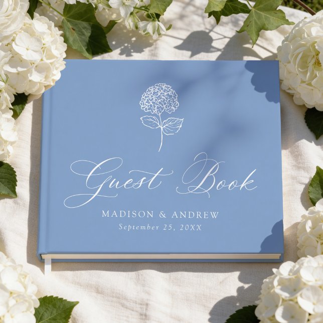 Libro De Visitas Boda Clásica con Hortensias Azules (Subido por el creador)