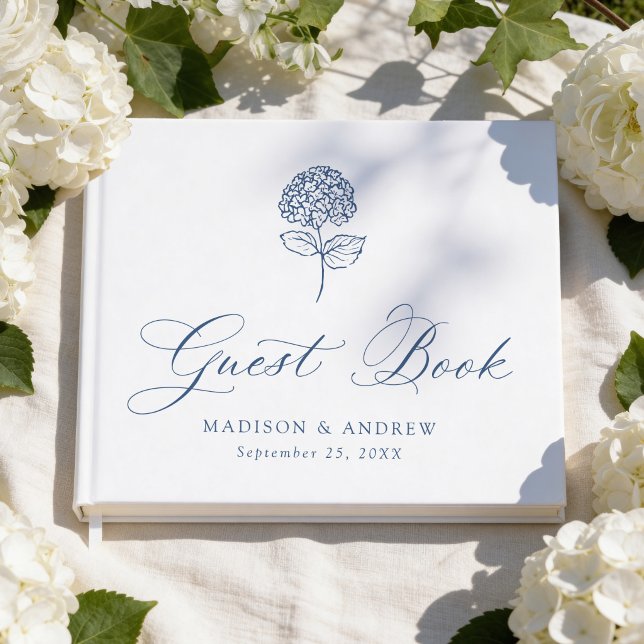 Libro De Visitas Boda Clásica de Hortensias Navy (Subido por el creador)