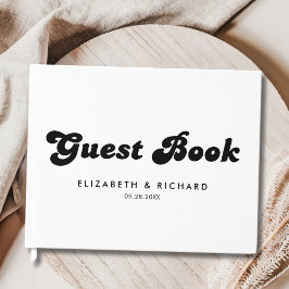 Libro De Visitas Boda con Estilo Retro en Blanco y Negro