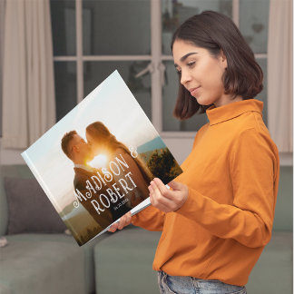 Libro De Visitas Boda con Foto de Flor Silvestre Acuarela Rosa Cali