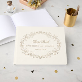 Libro De Visitas Boda con marco ornamentado barroco romántico