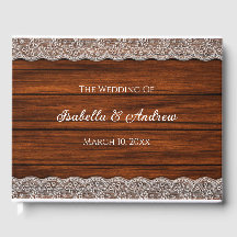 Boda con patrón de madera de encaje rústico