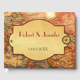 Libro De Visitas Boda con temática de viajes en el mundo de la cose