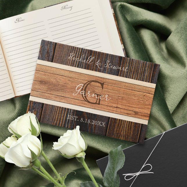 Libro De Visitas Boda con tono de madera rústica (Subido por el creador)